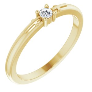 14K Yellow .06 CT Natural Diamond Cross Promise Ring - BN & CO JEWELRY