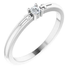 14K White .06 CT Natural Diamond Cross Promise Ring - BN & CO JEWELRY