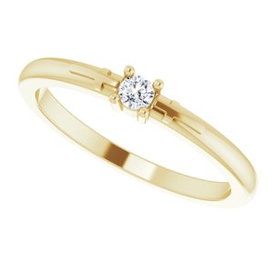 14K Yellow .06 CT Natural Diamond Cross Promise Ring - BN & CO JEWELRY