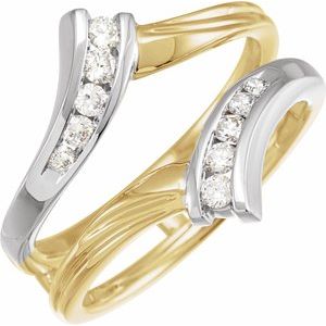 14K White & Yellow 1/4 CTW Natural Diamond Ring Guard - BN & CO JEWELRY