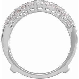 14K White 1 CTW Natural Diamond Ring Guard Size 7 - BN & CO JEWELRY