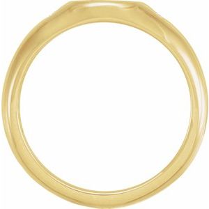 14K Yellow .06 CTW Natural Diamond 8.6 mm Round Signet Ring - BN & CO JEWELRY