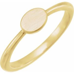 14K Yellow 6.75x5 mm Oval Engravable Ring - BN & CO JEWELRY