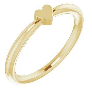 14K Yellow 1-Heart Family Engravable Ring - BN & CO JEWELRY