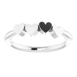 Sterling Silver 4-Heart Family Engravable Ring - BN & CO JEWELRY