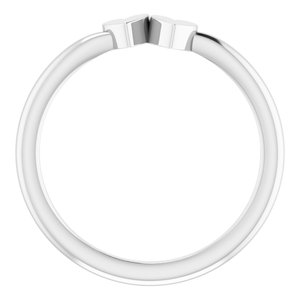 14K White 2-Heart Family Engravable Ring - BN & CO JEWELRY