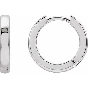 14K White 14 mm Hinged Hoop Earring - BN & CO JEWELRY