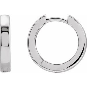 14K White 16 mm Hinged Hoop Earrings - BN & CO JEWELRY