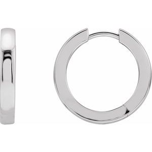 14K White 18 mm Hinged Hoop Earrings - BN & CO JEWELRY