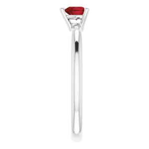 Sterling Silver Natural Mozambique Garnet Heart Solitaire Ring - BN & CO JEWELRY