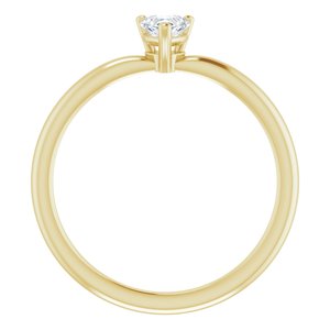 14K Yellow Natural White Sapphire Heart Solitaire Ring - BN & CO JEWELRY