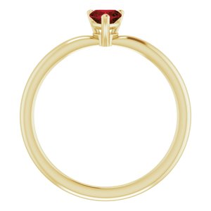 14K Yellow Natural Mozambique Garnet Heart Solitaire Ring - BN & CO JEWELRY