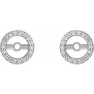 14K White .08 CTW Natural Diamond Earring Jackets with 4.6 mm ID - BN & CO JEWELRY