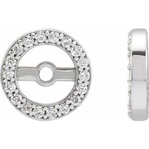 14K White .08 CTW Natural Diamond Earring Jackets with 4.6 mm ID - BN & CO JEWELRY