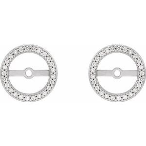 14K White 1/8 CTW Natural Diamond Earring Jackets with 7 mm ID - BN & CO JEWELRY