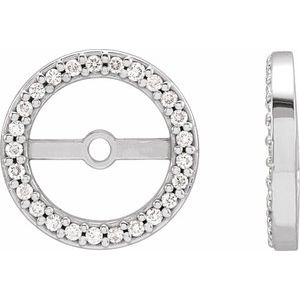 14K White 1/8 CTW Natural Diamond Earring Jackets with 7 mm ID - BN & CO JEWELRY