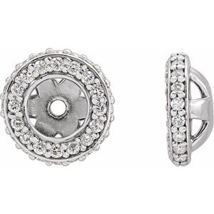 14K White 1/5 CTW Natural Diamond Earrings Jacket with 3.5 mm ID - BN & CO JEWELRY