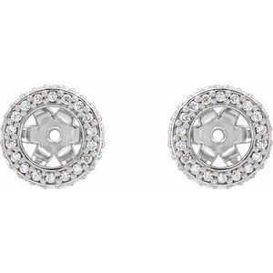 14K White 1/4 CTW Natural Diamond Earrings Jacket with 5 mm ID - BN & CO JEWELRY