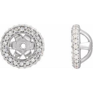 14K White 1/4 CTW Natural Diamond Earrings Jacket with 5 mm ID - BN & CO JEWELRY