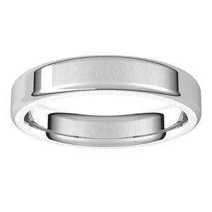 14K White 4 mm Flat Comfort Fit Round Edge Band Size 10 - BN & CO JEWELRY