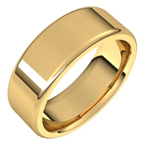 14K Yellow 7 mm Flat Comfort Fit Round Edge Band - BN & CO JEWELRY