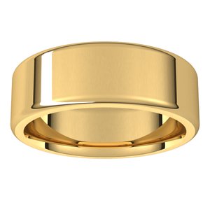 14K Yellow 7 mm Flat Comfort Fit Round Edge Band - BN & CO JEWELRY