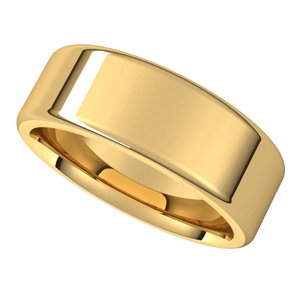 14K Yellow 7 mm Flat Comfort Fit Round Edge Band - BN & CO JEWELRY