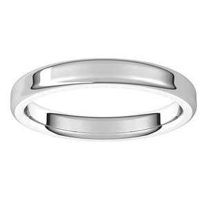 Platinum 3 mm Flat Comfort Fit Round Edge Band Size 7 - BN & CO JEWELRY