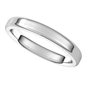 Platinum 3 mm Flat Comfort Fit Round Edge Band Size 7 - BN & CO JEWELRY