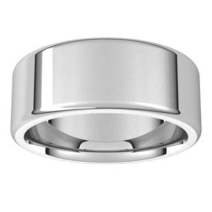 14K White 8 mm Flat Comfort Fit Round Edge Band Size 13.5 - BN & CO JEWELRY