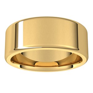 14K Yellow 8 mm Flat Comfort Fit Round Edge Band Size 10.5 - BN & CO JEWELRY