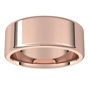 14K Rose 8 mm Flat Comfort Fit Round Edge Band Size 7 - BN & CO JEWELRY