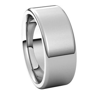 14K White 8 mm Flat Comfort Fit Round Edge Band Size 13.5 - BN & CO JEWELRY