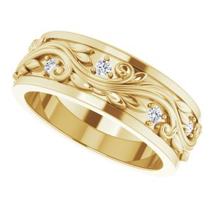 14K Yellow 1/6 CTW Natural Diamond Band Size 7 - BN & CO JEWELRY