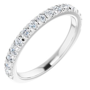 14K White 1/2 CTW Natural Diamond French-Set Matching Band - BN & CO JEWELRY