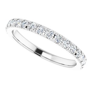 14K White 1/2 CTW Natural Diamond French-Set Matching Band - BN & CO JEWELRY