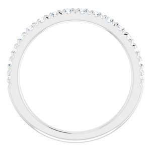 14K White 1/2 CTW Natural Diamond French-Set Matching Band - BN & CO JEWELRY