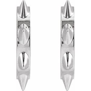 14K White Spike Hoop Earrings - BN & CO JEWELRY