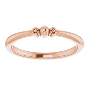 14K Rose Stackable Bead Ring - BN & CO JEWELRY