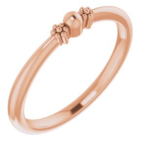 14K Rose Stackable Bead Ring - BN & CO JEWELRY