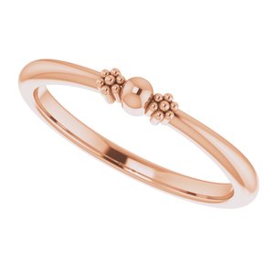 14K Rose Stackable Bead Ring - BN & CO JEWELRY