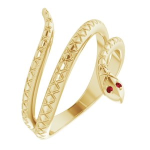 14K Yellow Natural Mozambique Garnet Snake Ring - BN & CO JEWELRY