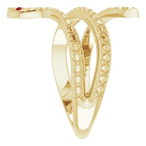 14K Yellow Natural Mozambique Garnet Snake Ring - BN & CO JEWELRY