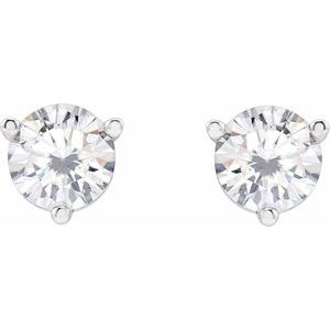 14K White 5.5 mm Round Stuller Lab-Grown Moissaniteâ„¢ Earrings - BN & CO JEWELRY