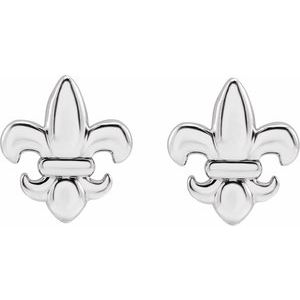 Sterling Silver Fleur-de-Lis Earrings - BN & CO JEWELRY