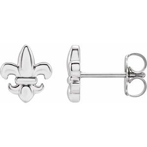 Sterling Silver Fleur-de-Lis Earrings - BN & CO JEWELRY