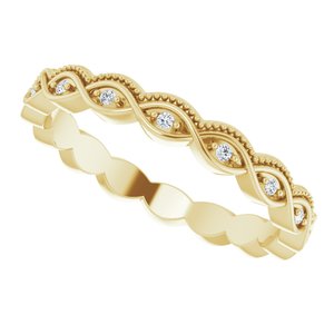 14K Yellow .06 CTW Natural Diamond Eternity Band Size 7.5 - BN & CO JEWELRY