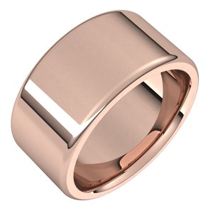 14K Rose 10 mm Flat Comfort Fit Round Edge Band Size 7 - BN & CO JEWELRY