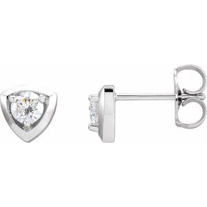 14K White 1/3 CTW Natural Diamond Geometric Earrings - BN & CO JEWELRY