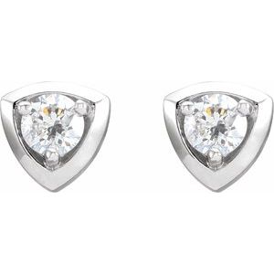14K White 1/3 CTW Natural Diamond Geometric Earrings - BN & CO JEWELRY